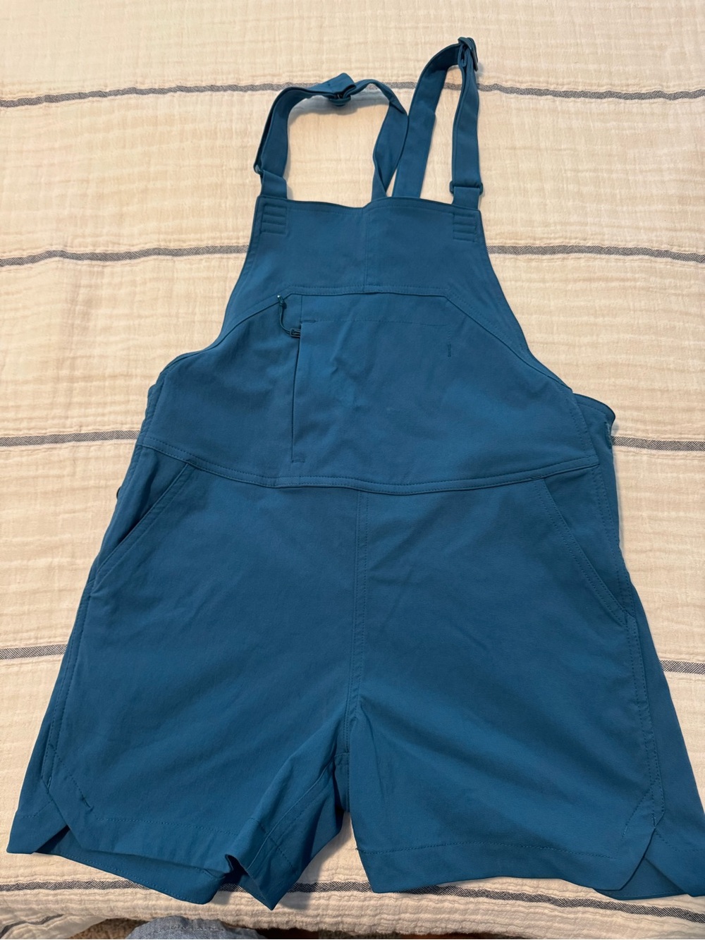 Free Fly Apparel Teal Utility Bib Shortalls NWOT